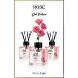 Rosie 3'lü Gül Çubuklu Oda Kokusu 100 ml - FRESH