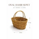 Rosie Hasır 2 Kulplu Oval Çok Amaçlı Sepet