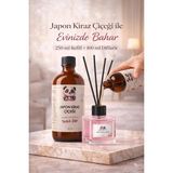 Rosie Japon Kiraz Çiçeği Çubuklu Oda Kokusu 250 ml Refil ve 100 ml Difüzör Şişe - yok - Şeffaf