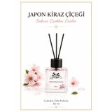 Rosie Japon Kiraz Çiçeği Çubuklu Oda Kokusu, Premium Cam Şişe, Kalıcı Ortam Kokusu, Dekoratif Reed D
