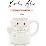 Rosie Kardan Adam Figürlü Seramik Kupa, Çay ve Kahve Için Bardak 490 ml - YOK - Beyaz
