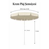 Rosie Krem Plaj ve Bahçe Şemsiyesi 200 cm Çap / 10 Telli