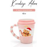 Rosie Kurabiye Adam Yılbaşı Hediyesi, Kahve ve Çay Kupası 400 ml - YOK - Beyaz