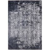 Roslavl Antrasit Modern Geometrik Etnik Desenli Boho Makinada Yıkanabilir Hafif Hav Toz Vermez Leke Tutmaz Kaymaz Taban Dijital Makine Baskı Halı Oturma Odası Salon Yolluk Koridor Mutfak Halısı