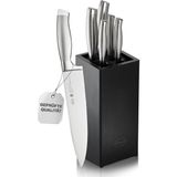 Rösle Basic Line Bıçak Seti 6 Parça 13755 - Bambu Fırçalı Stant - Çok Renkli