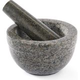 Rösle Doğal Granit Havan 12978-14 cm Çap, Siyah Granit Harç ve Tokmak, 5 cm Derinlik