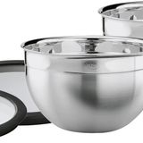 Rösle Kapaklı 2'li Karıştırma Kasesi Seti - 13390 Paslanmaz Çelik, Temperli Cam Kapak, Esnek Silikon Kenar Sayesinde Sağlam Tutuş, 20 cm İçerik 3,1 Lt. 24 cm İçerik 5,4 Lt.