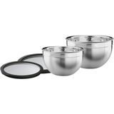 Rösle Kapaklı 2'li Karıştırma Kasesi Seti - 13390 Paslanmaz Çelik, Temperli Cam Kapak, Esnek Silikon Kenar Sayesinde Sağlam Tutuş, 20 cm Içerik 3,1 Lt - Standart
