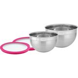 Rösle Kase Seti, 2 Parçalı Saklama Kapağı (Ø 20 ve 24 Cm), Pink Charity Edition, Yemek Hazırlamak ve Saklamak Için Yüksek Kaliteli Paslanmaz Çelik Kas - 001 - Beyaz - 0,5 ml