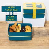 Roslina 2 Katlı Bölmeli Yemek Saklama Kabı - Okul Beslenme Kutusu Kabı Sporcu Diyet Kabı Iş Yeri Sefer Tası