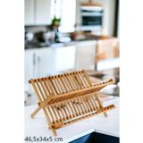 Rossel Premium Bambu 2 Katlı Ahşap Tabaklık Bulaşıklık 46,5x34x5cm