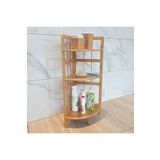 Rossel Premium Hakiki Bambu Mutfak-banyo-balkon Köşe Rafı