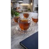 Rossel Premium Pearly 6 'lı Cam Çay Fincanı - Beyaz