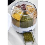 Rossel Premium TG-0043 Döner Bölmeli Organizer Bakliyat Baharatlık Saklama Kabı