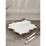 Rossev Albero Kare Servis Tabak 31X29CM - 100 ml - Gold