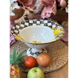 Rossev Amarillo Emaye Ayaklı Meyve Tabak - Renkli - meyvelik