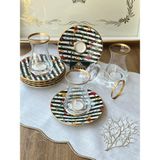 Rossev Bolero Ala Çay Seti 6 Kişilik 12 Parça - Renkli - 100 ml