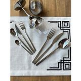 Rossev Dali Allegra Silver 42 Parça 6 Kişilik Çatal Bıçak Kaşık Takımı Çkb Gümüş