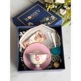 Rossev Hediyelik Blossom Kişiye Özel Hediye Kutulu Fincan Takımı - Pembe - 90 ml