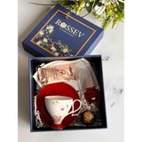 Rossev Hediyelik Veronica Rosso Kişiye Özel Hediye Kutulu Fincan Takımı - 5 Adet - 90 ml