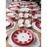 Rossev Kahvaltı Takımı Bird Red 109 Parça 12 Kişilik