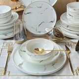 Rossev Marble Gold 24 Parça 6 Kişilik Yemek Takımı