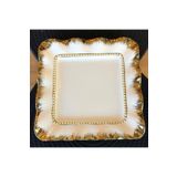 ROSSEV Servis Tabağı Kare Gold 26cm