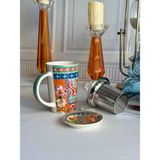 Rossev Süzgeçli Bitki Çayı Kupası 3 Parça Floral 300ML - 1 Adet - 300 ml