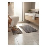 Rossev Tavşan Tüyü Füme Klozet Takımı Banyo Paspası Kaymaz Tpr Taban Yıkanabilir 2'li Set 40X60-60X100