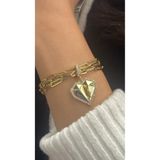 rosshine Ajda Bilezik Uyumlu Taşlı Kalpli Charm (BİLEZİK HARİÇ)