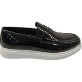 Rossi 002M Bağcıksız Rugan Eva Taban Günlük Erkek Loafer Ayakkabı Siyah Rugan 43