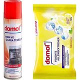 Rossmann Domol Fırın Izgara Temizleyici + Islak Temizlik Bezi Limon Kokulu 50'li - 1 kg