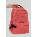 Rosso Collina Unisex Krinkıl Su Geçirmez Kumaş Büyük Boy Çok Gözlü Okul Seyahat Sırt Çantası Somon