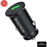 Rosstech 20W Pd + Usb-A Quick Charge 3.0 Süper Hızlı Dual Port Araç Çakmaklık Şarj Cihazı - Siyah
