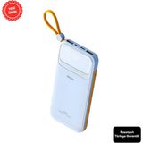 Rosstech RS-500 20.000MAH 22.5W Pd Powerbank Dijital Ekranlı 6 Portlu Dahili Çift Kablolu - Mavi