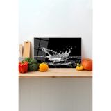 Rosyvien Dalgalı Su Damlası Cam Kesme Tahtası, Silikon Ayaklı, Sunum Kesim Doğrama Tablası, Temperli Rodajlı - 45 x 30 cm
