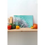 Rosyvien Karahindiba Cam Kesme Tahtası, Silikon Ayaklı, Sunum Kesim Doğrama Tablası, Temperli ve Rodajlı - 35 x 23 cm