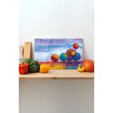 Rosyvien Rengarenk Doğa Cam Kesme Tahtası, Silikon Ayaklı, Sunum Kesim Doğrama Tablası, Temperli ve Rodajlı - 30 x 45 cm