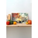 Rosyvien Renkli Taş Desen Cam Kesme Tahtası, Silikon Ayaklı, Sunum Kesim Doğrama Tablası, Temperli ve Rodajlı - 30 x 45 cm