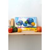Rosyvien Sanatsal Ağaçlar Kesme Tahtası, Silikon Ayaklı, Sunum Kesim Doğrama Tablası, Temperli ve Rodajlı - 45 x 30 cm