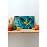 Rosyvien Sarı Çiçek Cam Kesme Tahtası, Silikon Ayaklı, Sunum Kesim Doğrama Tablası, Temperli ve Rodajlı - 35 x 23 cm