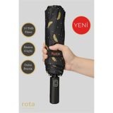 ROTA 10 Telli Ekstra Dayanıklı Fiber Tel Otomatik Açılır/kapanır Şemsiye 3060w Yaprak Desenli