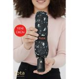 ROTA Rüzgara Dayanıklı 10 Telli Yarım Otomatik Fiber Telli Otomatik Açılır Şemsiye - 3030W -Ağaç Desen