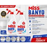 Rota Style Miss Banyo Temizleyici Sprey 750 ml | Güçlü Temizlik | Kireç & Sabun Lekelerine Karşı | Pratik Sprey Kullanım2 Adet - Beyaz