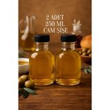 Rotanev 2 Adet 250 ml Şeffaf Tombul Yağ Şişesi Sızdırmaz Kilitli Kapaklı 250 cc Yağdanlık Sosluk Cam Şişe