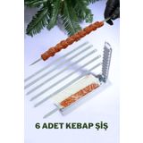 Rotanev 6 Adet Profosyonel Paslanmaz Metal Kıyma Şiş (Adana-Urfa-Antep Kebap Şişi) TYCL7530AN170481732994418