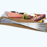 Rotanev 6 Adet Profosyonel Paslanmaz Metal Kıyma Şiş (Adana-Urfa-Antep Kebap Şişi)