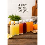Rotanev 6 Adet Şeffaf Cam Shot Şişesi Sızdırmaz Beyaz Plastik Kapaklı Kolonya Koku Süs Çok Amaçlı Şişe 100ML