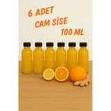 Rotanev 6 Adet Şeffaf Cam Shot Şişesi Sızdırmaz Siyah Plastik Kapaklı Kolonya Koku Süs Çok Amaçlı Şişe 100 ML