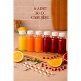 Rotanev 6 Adet Şeffaf Cam Şişesi Sızdırmaz Beyaz Plastik Kapaklı Kolonya Koku Süs Çok Amaçlı Şişe 30ML